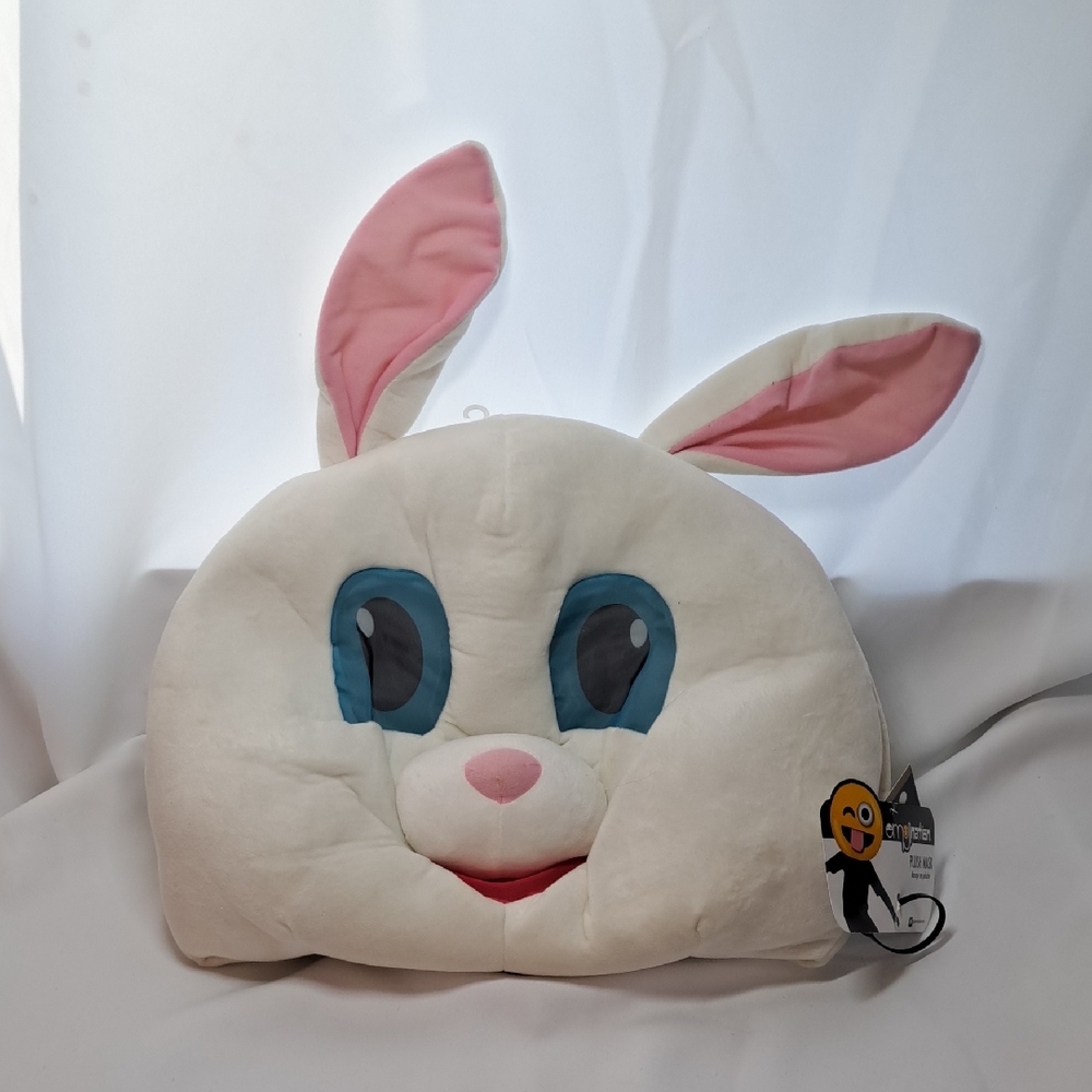 Plush Bunny Pillow - White and Pink